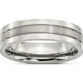 thumbnail image 1 of Stainless Steel Polished With Satin Center 6mm Grooved Band (Size 6) Made In China sr30-6, 1 of 5
