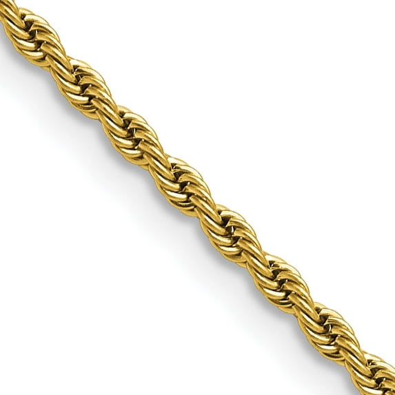 Stainless Steel Polished Yellow Ip-Plated 2.4mm 22 Inch Rope Chain (22 X 2.4) Made In China srn672gp-22