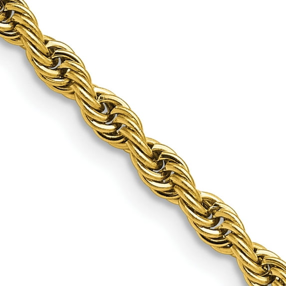 Stainless Steel Polished Yellow Ip-Plated 4mm 22 Inch Rope Chain (22 X 4) Made In China srn673gp-22