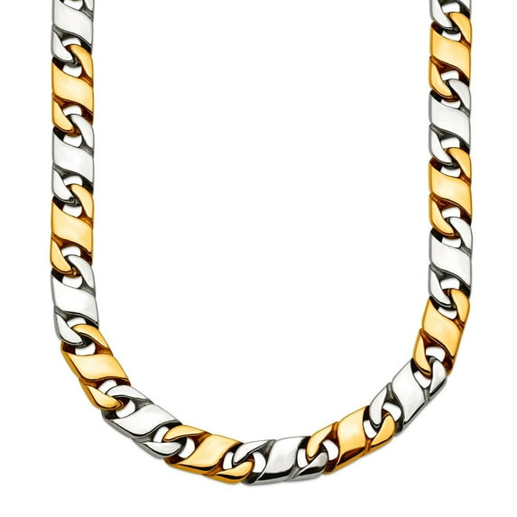 Stainless Steel Polished Yellow Ip Plated 6mm Infinity Link Necklace 24 Inch Pendant Necklace for Women