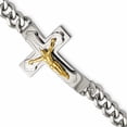 thumbnail image 1 of Stainless Steel Polished Yellow Ip-Plated Crucifix 8In Bracelet (8 X 11) Made In China -Jewelry By Sweet Pea, 1 of 7