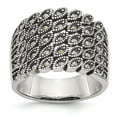 thumbnail image 1 of Stainless Steel Polished and Antiqued Marcasite Ring Size: 9; for Adults and Teens; for Women and Men, 1 of 6