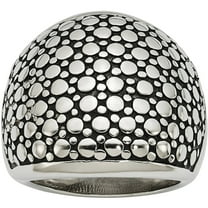 Stainless Steel Polished and Antiqued Ring