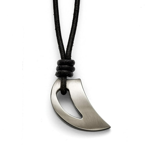 Stainless Steel Polished and Brushed Black Ip-plated Claw Necklace - 20 Inch - Measures 19.75mm Wide