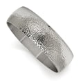thumbnail image 1 of Stainless Steel Polished and Brushed Hammered Bangle Bracelet, 1 of 2