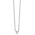 thumbnail image 1 of Stainless Steel Polished letter V With 2in ext. 18in Necklace; 18 inch; Lobster (Fancy) Clasp; for Adults and Teens; for Women and Men, 1 of 2