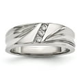 thumbnail image 1 of Stainless Steel Polished w/CZ 6.75mm Band, 1 of 7