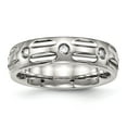 thumbnail image 1 of Stainless Steel Polished w/CZ 6mm Grooved Band, 1 of 7
