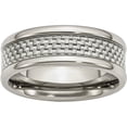 thumbnail image 1 of Stainless Steel Polished w/ Grey Carbon Fiber Inlay 8mm Band, 1 of 10