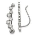 thumbnail image 1 of Stainless Steel Polished with CZ Ear Climbers; for Adults and Teens; for Women and Men, 1 of 3