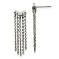 thumbnail image 1 of Stainless Steel Polished with Dangle Chain Post Earrings, 1 of 6