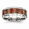 thumbnail image 1 of Stainless Steel Polished with Red Imitation Opal 8mm Men's Ring Size: 11; for Adults and Teens; for Women and Men, 1 of 6
