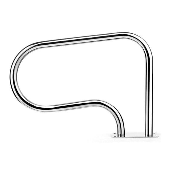 Stainless Steel Pool Handrail 32", Pool Safety Handrails for Inground Pools, 304 Stainless Steel Grab Rail with Base Plate for Elderly & Kids