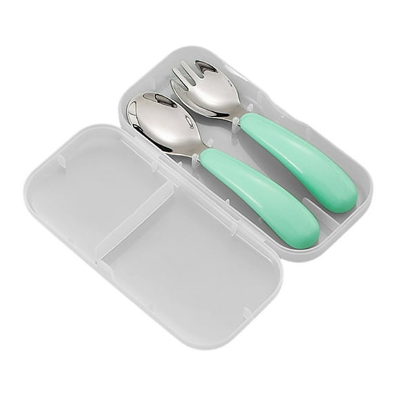 Stainless Steel Portable Cutlery Set - Easy to Clean, Durable Design, Ideal for Travel and Outdoor Use - Includes Fork, Spoon, and Case