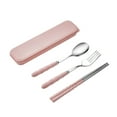 thumbnail image 1 of Stainless Steel Portable Cutlery Set for Student & Office Worker | 4-Piece Travel Utensils with Spoon Fork Chopsticks | School Lunch Box Accessory, 1 of 7