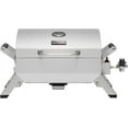 thumbnail image 1 of Stainless Steel Portable Grill with Two Handles and Travel Locks, Tabletop Propane Gas Grill with Folding Legs, 10000 BTU, for Picnic Cookout, GT2001, Silver, 1 of 9