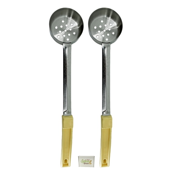 Stainless Steel Portion Control Serving Spoon | Perforated 3 oz. - Pack of 2