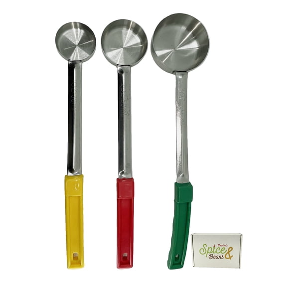 Stainless Steel Portion Control Solid Serving Spoon 3 Piece Combo Set 1oz, 2oz, 4oz - 1 each
