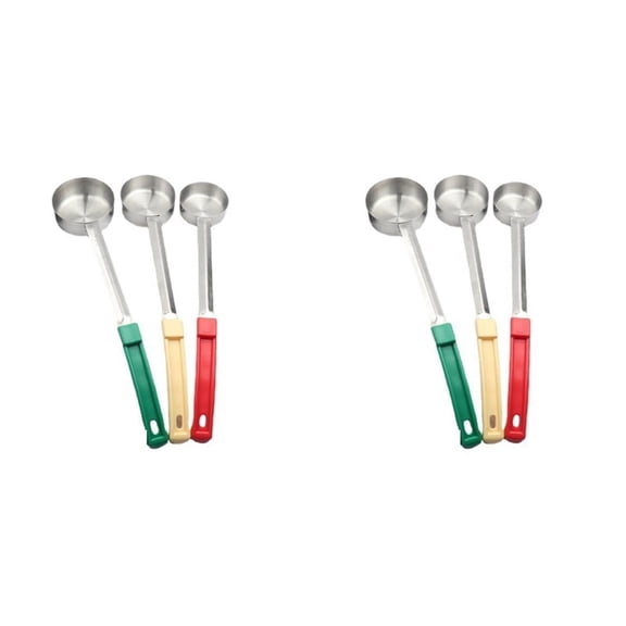 Stainless Steel Portion Control Solid Serving Spoon 6-Piece Combo Set 2Oz, 3Oz, 4Oz