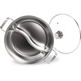 Tongina Divided Hot Pot Pan Chinese Dual Sided Pot With Divider Stainless Steel Shabu Hot Pot For Camping Family Gathering Party Home 32 Cm