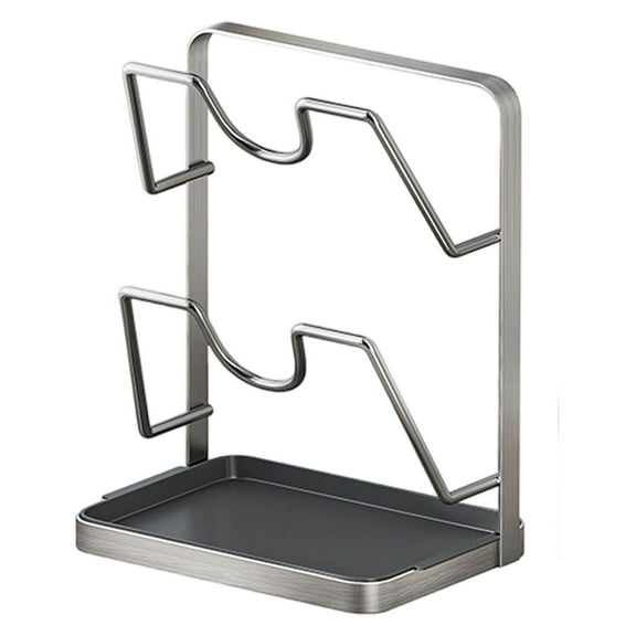 Stainless Steel Pot Lid Holder And Spoon Rest with Drip Tray - Stovetop And Countertop Organizer for Cooking Utensils, Saves Space And Keeps Kitchen Clean Ciozy