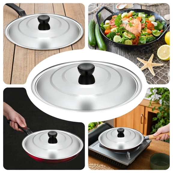 Stainless Steel Pot Lid With Knob, 12" Pot Lid, Cast Iron Skillet Lid, Cooking Pot Pan Frying Pan Cover, Kitchen Cookware Accessories, Dishwasher Safe