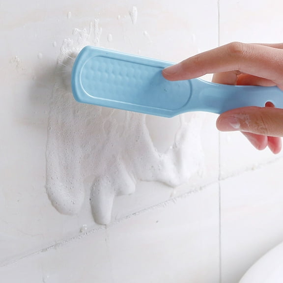 Stainless Steel Pot Scrubber Brush | Wooden Handle Kitchen Brush | Hangable Long Handle for Pots & Pans Cleaning | 1Pcs Blue/Green Plastic Scourer