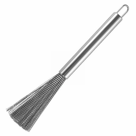 Stainless Steel Pot Scrubber Brush with Handle – Wool Scouring Pad for Cleaning Dishes,Pans,and Pots | Heavy-Duty Kitchen Brush