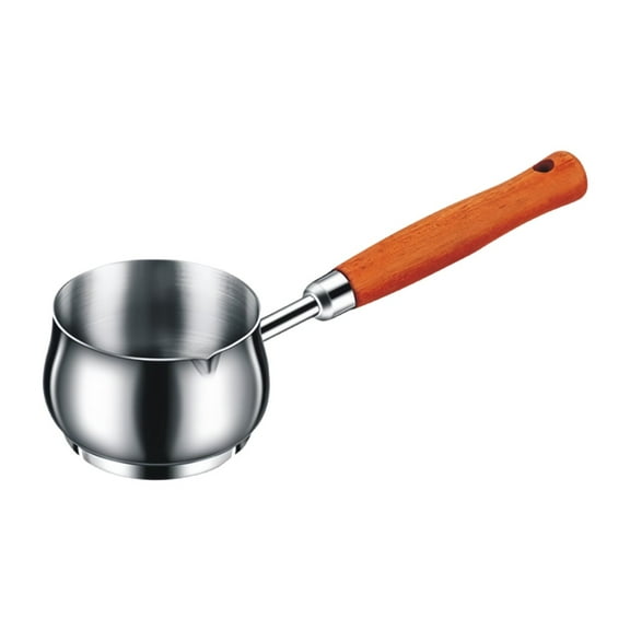 Stainless Steel Pot With Wood Handle For Melting And Heating Small Quantities