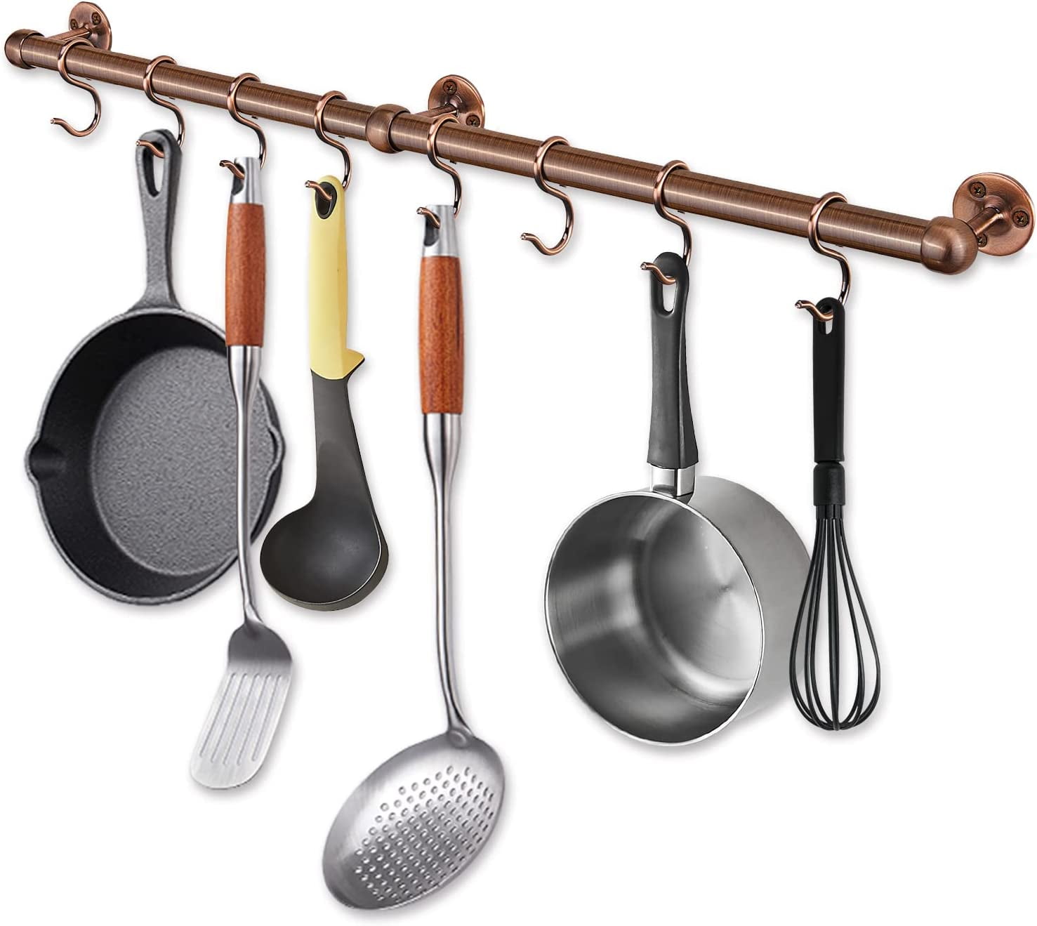 Stainless Steel Pot and Pan Hanger: 23.7 Inch Wall Mounted Hanging Pots ...