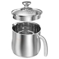 thumbnail image 1 of Jetcloudlive Stainless Steel Pot with Pour Spout and Glass Lid 2000 ML Saucepan with Slag Separating Hole for Small Family Apartment Living, 1 of 10