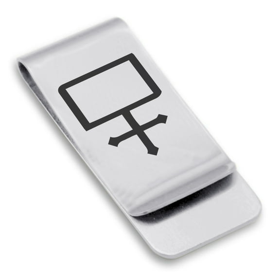 Stainless Steel Potassium Carbonate Alchemy Symbol Classic Slim Money Clip Credit Card Holder