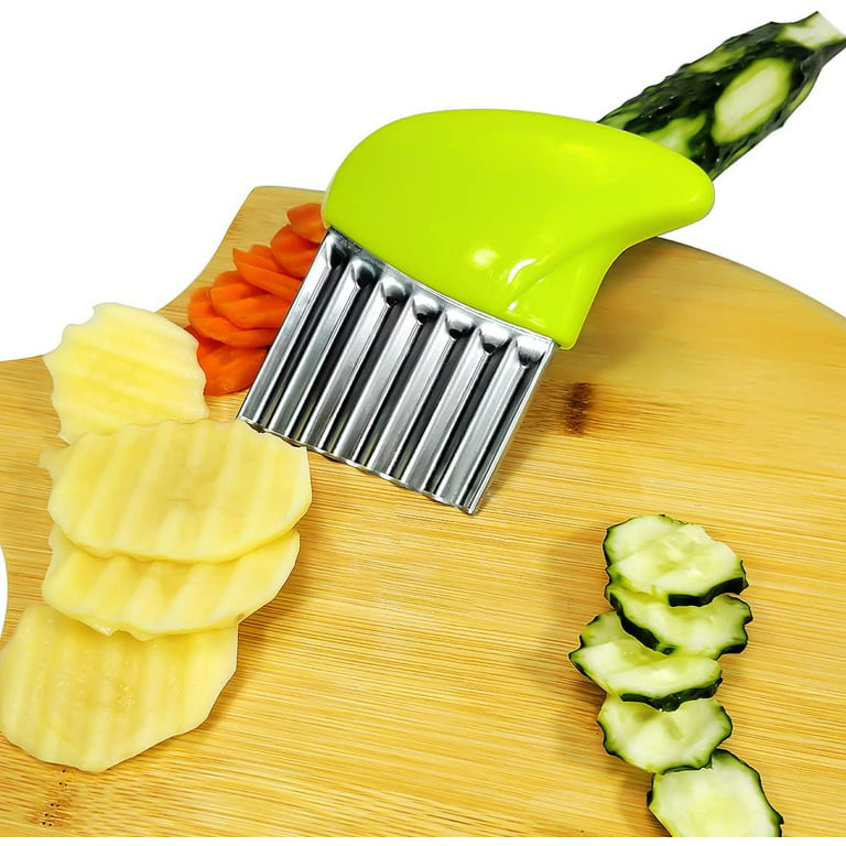 Crinkle Cutter, Wavy Chopper Knife, Upgraded Stainless Steel Crinkle Knife,  Safety Kitchen French Fry Chip Cutter, Wavy Slicer For Fruit Vegetable  Salad Carrot Potato Fries, Kitchen Tools - Temu