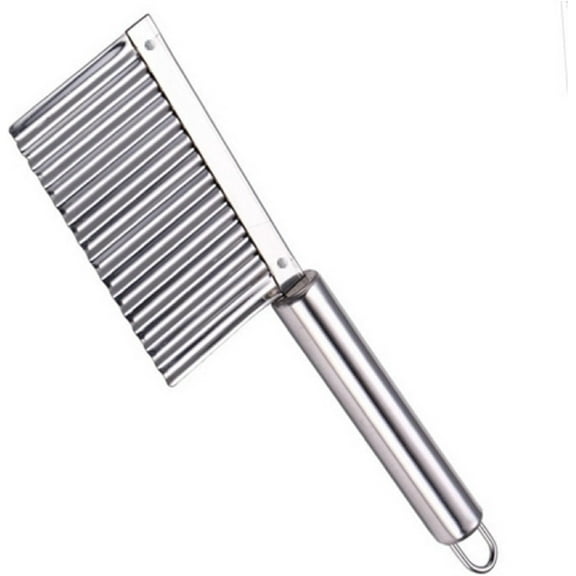 Stainless Steel Potato Fries Cutter,Multifunction Wavy Slicer,Veggie Chopper Wrinkle Strip Cutter,Crinkle Design,Practical Kitchen Cutting Tool,for Fruit Cucumber Carrot