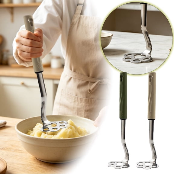 Stainless Steel Potato Masher And Food Crusher For Kitchen Smooth Puree Maker Utensil Cooking Utensils Set for Nonstick Cookware with Holder Baby Food Cooker Cooker Hood Extractor Fan Cooker 3 Ltr