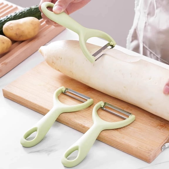 Stainless Steel Potato Peeler & Fruit Knife, 13.5cm Mint Green Flexible Blades for Effortless Peeling of Vegetables and Fruits, Comfort-Grip Kitchen Scraper Tool