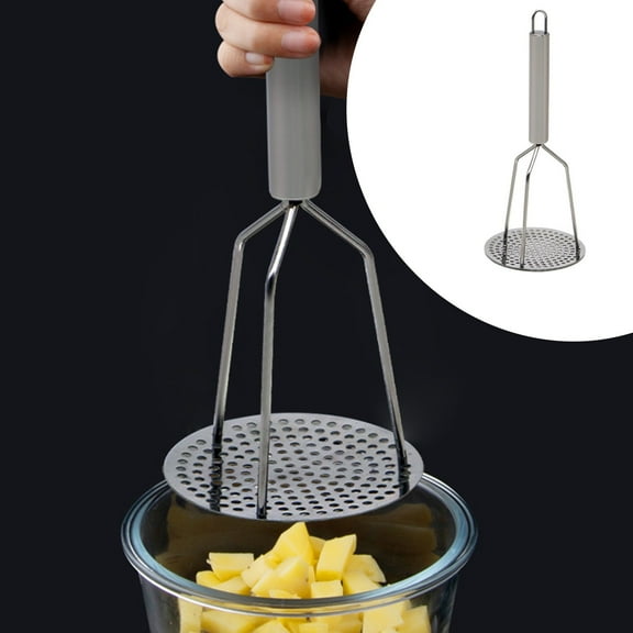 Stainless Steel Potato Press, Mashed Potatoes Maker with Handle, Efficient Vegetable Crusher for Garlic Ginger, Ergonomic Design Comfortable Grip, Easy to Clean Kitchen Tool, Versatile Food Masher