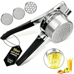 FANGNISN Stainless Steel Potato Ricer, 15oz Potato Masher Kitchen Tool, Ergonomic Non-Slip Grip