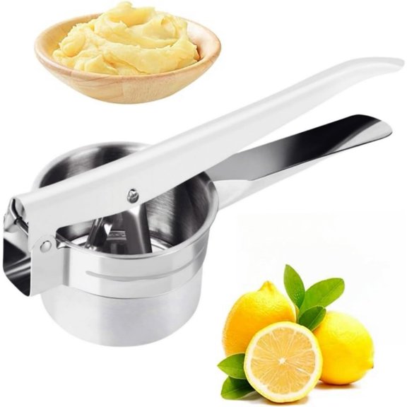 Stainless Steel Potato Ricer Masher,Multi Functional Potato Ricer Press,Manual Masher Kitchen Tool,Heavy Duty Spaetzle Maker for Pressing Gnocchi Spaghetti,Potatoes,Fruits,Vegetables (Bottom Hole)