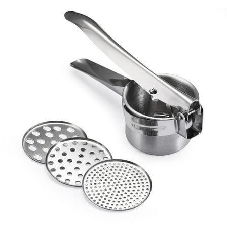 Stainless Steel Potato Ricer Masher with 3 Removable and Interchangeable Discs,Potato Masher Tool,Heavy Duty Kitchen Tool Gadget