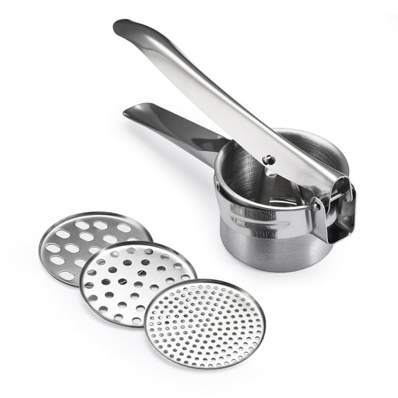 Stainless Steel Potato Ricer Masher with 3 Removable and Interchangeable Discs,Potato Masher Tool,Heavy Duty Kitchen Tool Gadget