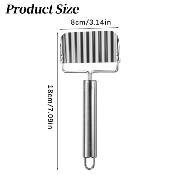 Stainless Steel Potato Slicer, Crinkle Cutter French Fry Maker, Wavy Vegetable Carrot Chopper, Comfortable Long Handle Kitchen Gadget for Cutting, Slicer * 2 Pcs