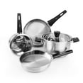 thumbnail image 1 of Stainless Steel Pots and Pans Set Non Toxic, 6PCs Kitchen Cookware Sets with Stay-Cool Handles, Non-Stick, Dishwasher Safe&Compatible with All Stovetops(Gas,Electric&Induction), 1 of 3