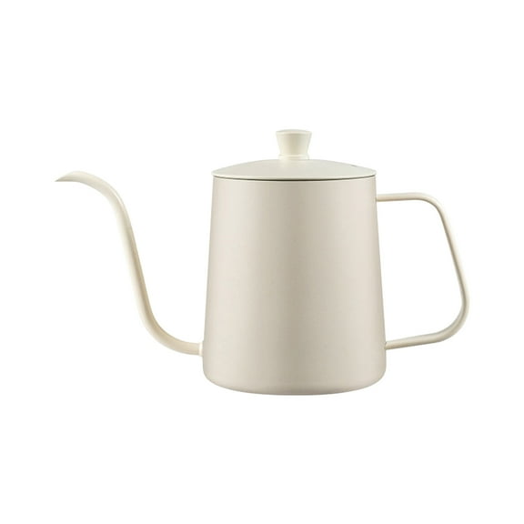 Stainless Steel Pour Over Coffee 600ml Thin Spout Long Neck with Lid Hand Brewed Drip Coffee Maker for Home & Outdoor Use