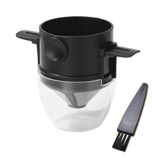 Stainless Steel Pour Over Coffee Dripper Portable Camping Coffee Filter (Black) Kitchen Gadgets