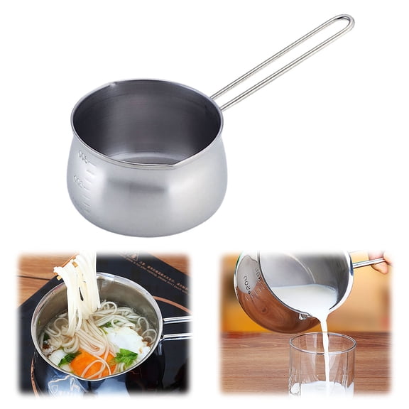 Stainless Steel Pouring Saucepan for Cooking and Kitchen Use Ideal for Melting Cheese and Chocolate with Ergonomic Handle Design