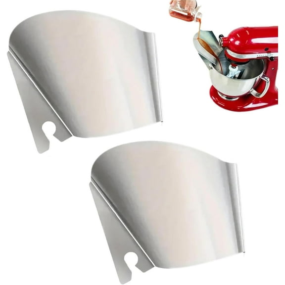 Stainless Steel Pouring Shield, Lifesparking Stainless Steel Pouring Shield, Stainless Steel Pouring Shield for Stand Mixer, Pour Shield Safety Mixer Stainless Steel(2pcs)
