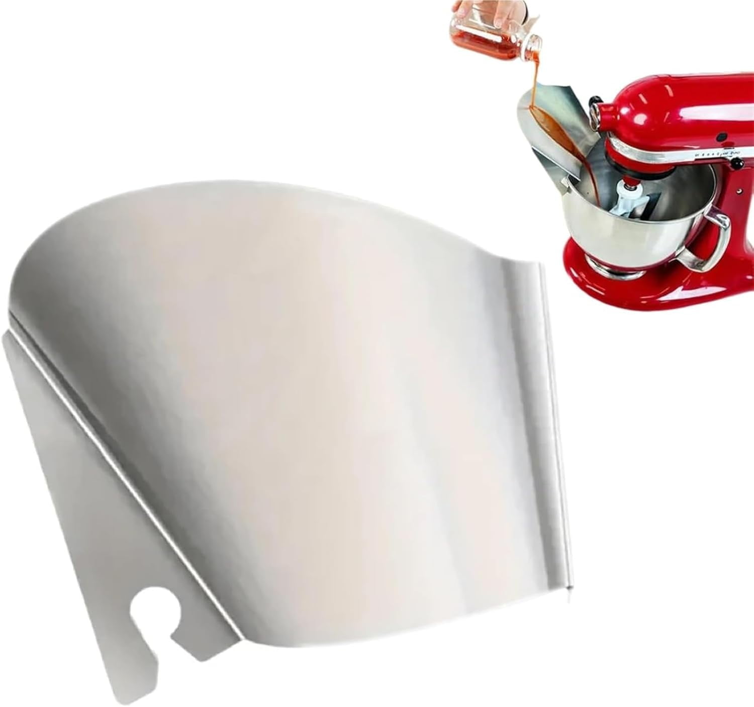 Stainless Steel Pouring Shield, Lifesparking Stainless Steel Pouring Shield, Stainless Steel Pouring Shield for Stand Mixer, Pour Shield Safety Mixer Stainless Steel(1pc)