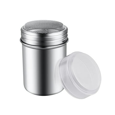 Stainless Steel Powder Sugar Shaker Duster with Lid, Yoaney Powder Sugar Shaker with Lid Stainless Mesh Shaker Icing Sugar Powder Cocoa Flour Coffee Sprinkler Dredgers for Coffee Cappuccino Latte