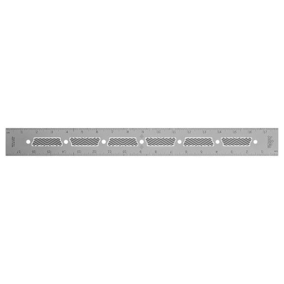Stainless Steel Precision Rulers - Patented Flex Tabs, Fade-Resistant Markings - 18" Stainless Ruler